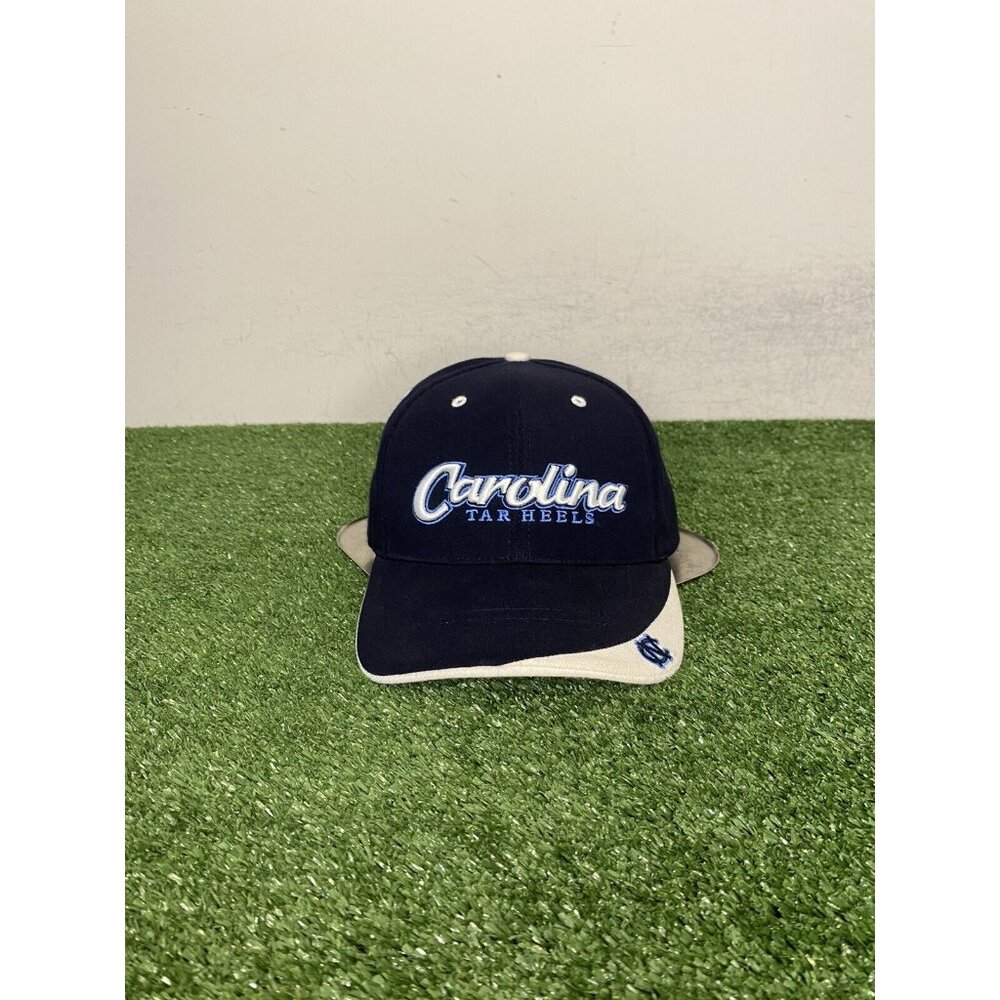 North Carolina Tar Heels hat cap strap back blue vintage Y2K script basketball